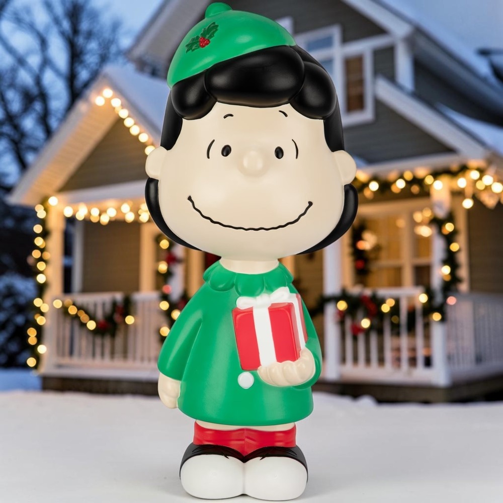 Lucy with Present Peanuts Blow Mold Decor 22 in. NEW Viral TikTok In Hand!